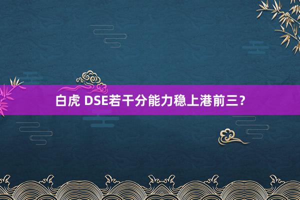 白虎 DSE若干分能力稳上港前三？