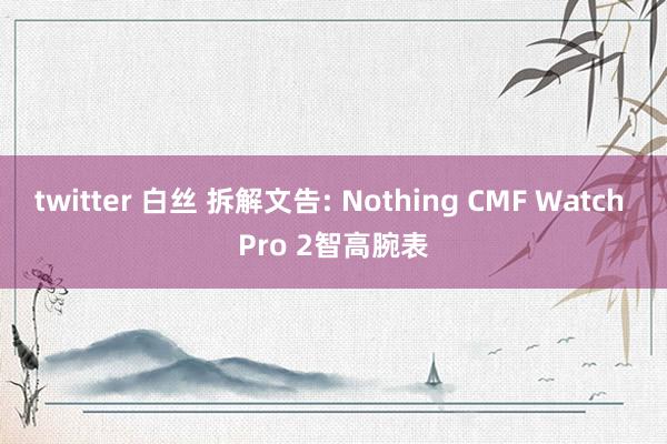 twitter 白丝 拆解文告: Nothing CMF Watch Pro 2智高腕表