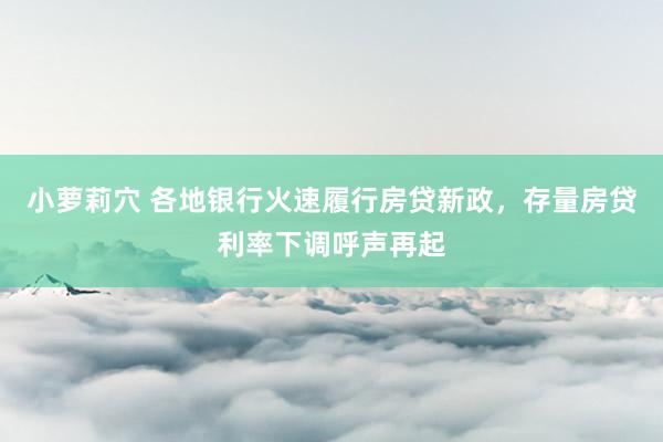 小萝莉穴 各地银行火速履行房贷新政，存量房贷利率下调呼声再起