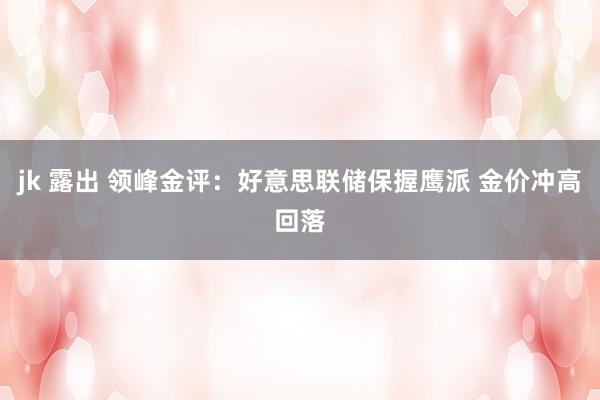 jk 露出 领峰金评：好意思联储保握鹰派 金价冲高回落