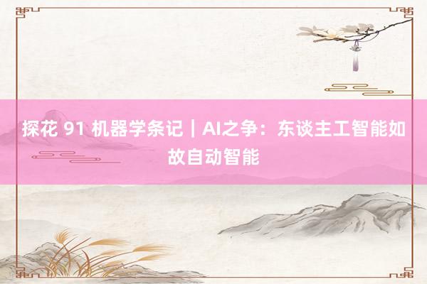 探花 91 机器学条记｜AI之争：东谈主工智能如故自动智能