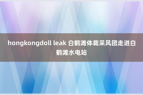 hongkongdoll leak 白鹤滩体裁采风团走进白鹤滩水电站