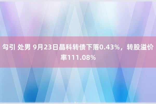 勾引 处男 9月23日晶科转债下落0.43%，转股溢价率111.08%