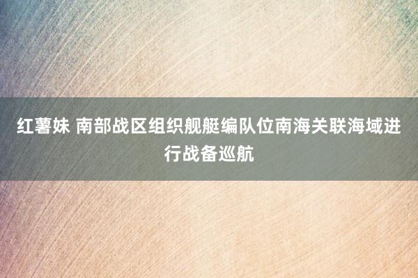 红薯妹 南部战区组织舰艇编队位南海关联海域进行战备巡航