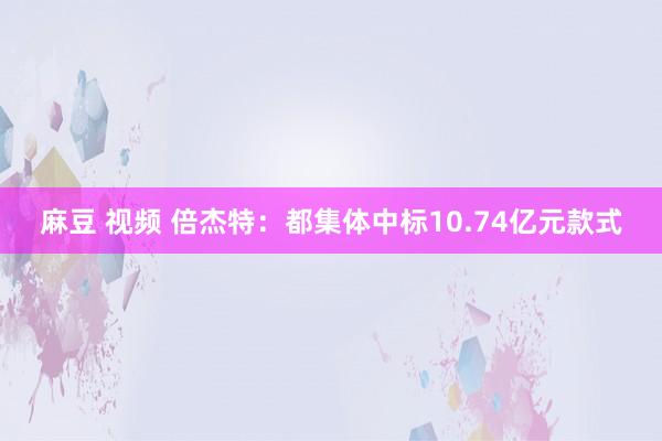 麻豆 视频 倍杰特：都集体中标10.74亿元款式