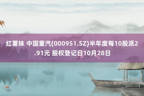 红薯妹 中国重汽(000951.SZ)半年度每10股派2.91元 股权登记日10月28日