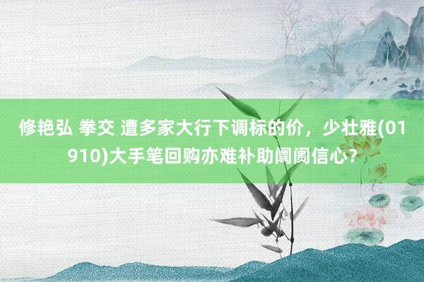 修艳弘 拳交 遭多家大行下调标的价，少壮雅(01910)大手笔回购亦难补助阛阓信心？