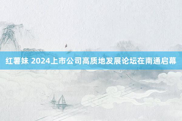 红薯妹 2024上市公司高质地发展论坛在南通启幕