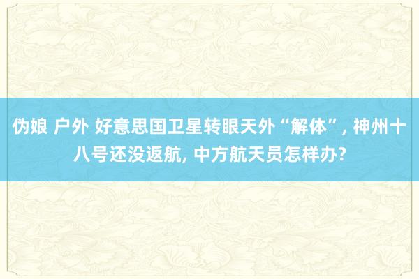 伪娘 户外 好意思国卫星转眼天外“解体”， 神州十八号还没返航， 中方航天员怎样办?