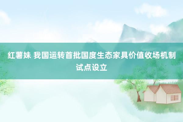 红薯妹 我国运转首批国度生态家具价值收场机制试点设立