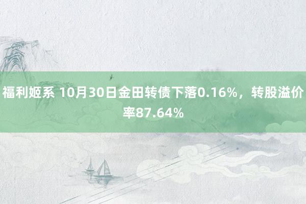 福利姬系 10月30日金田转债下落0.16%，转股溢价率87.64%