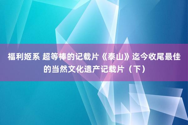 福利姬系 超等棒的记载片《泰山》迄今收尾最佳的当然文化遗产记载片（下）