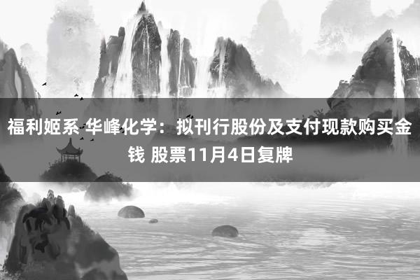 福利姬系 华峰化学：拟刊行股份及支付现款购买金钱 股票11月4日复牌