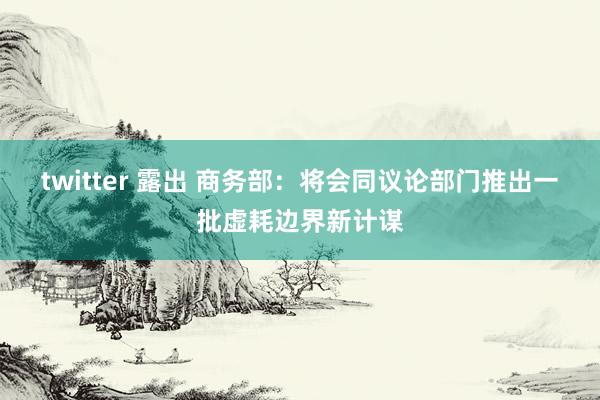 twitter 露出 商务部：将会同议论部门推出一批虚耗边界新计谋