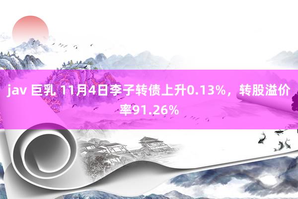 jav 巨乳 11月4日李子转债上升0.13%，转股溢价率91.26%