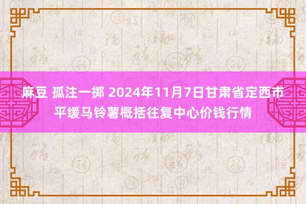 麻豆 孤注一掷 2024年11月7日甘肃省定西市平缓马铃薯概括往复中心价钱行情