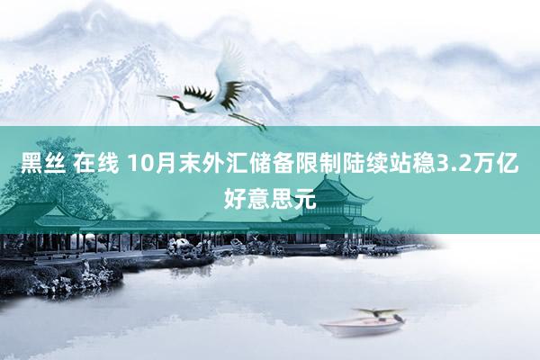 黑丝 在线 10月末外汇储备限制陆续站稳3.2万亿好意思元