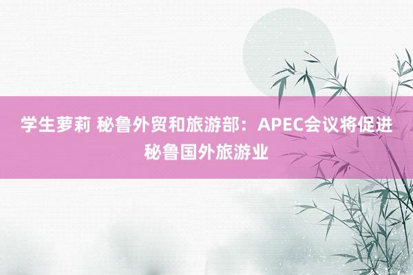 学生萝莉 秘鲁外贸和旅游部：APEC会议将促进秘鲁国外旅游业