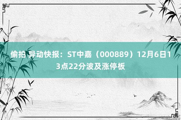 偷拍 异动快报：ST中嘉（000889）12月6日13点22分波及涨停板