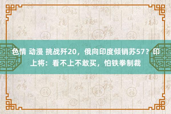 色情 动漫 挑战歼20，俄向印度倾销苏57？印上将：看不上不敢买，怕铁拳制裁