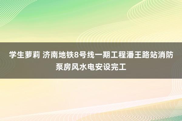 学生萝莉 济南地铁8号线一期工程潘王路站消防泵房风水电安设完工