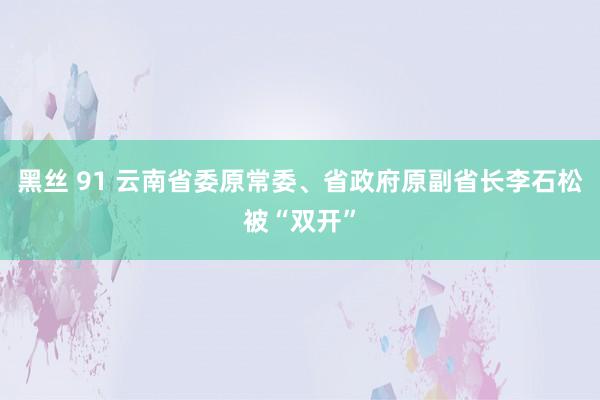 黑丝 91 云南省委原常委、省政府原副省长李石松被“双开”