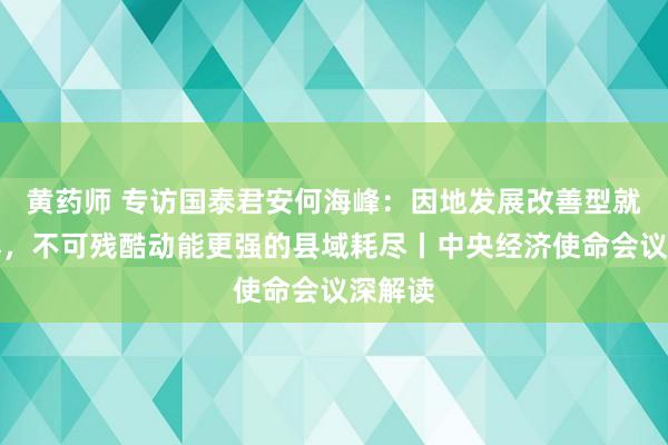 黄药师 专访国泰君安何海峰：因地发展改善型就业耗尽，不可残酷动能更强的县域耗尽丨中央经济使命会议深解读