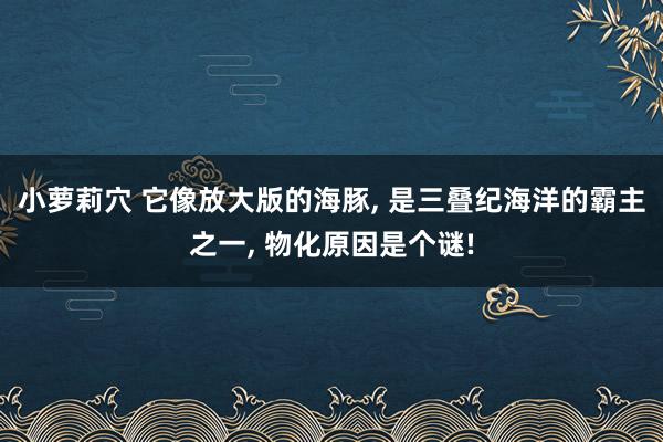 小萝莉穴 它像放大版的海豚， 是三叠纪海洋的霸主之一， 物化原因是个谜!