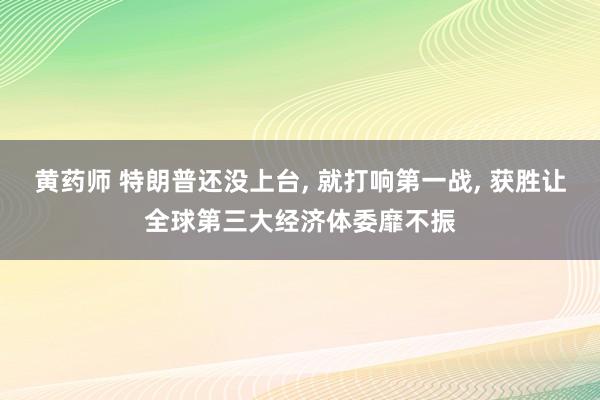 黄药师 特朗普还没上台， 就打响第一战， 获胜让全球第三大经济体委靡不振