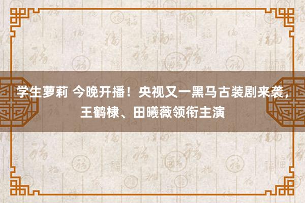 学生萝莉 今晚开播！央视又一黑马古装剧来袭，王鹤棣、田曦薇领衔主演