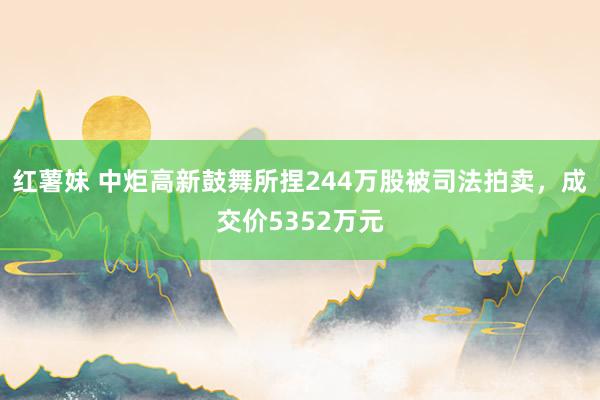 红薯妹 中炬高新鼓舞所捏244万股被司法拍卖，成交价5352万元