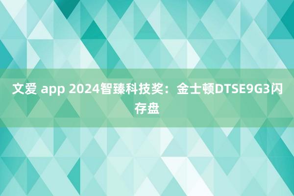 文爱 app 2024智臻科技奖：金士顿DTSE9G3闪存盘