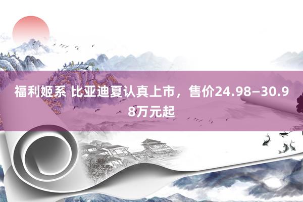 福利姬系 比亚迪夏认真上市，售价24.98—30.98万元起