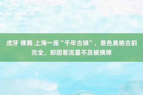 虎牙 裸舞 上海一座“千年古镇”，景色美艳古韵完全，却因客流量不及被摘牌