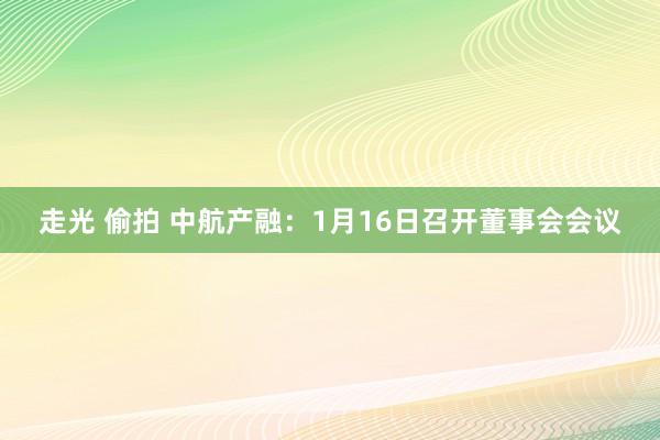 走光 偷拍 中航产融：1月16日召开董事会会议