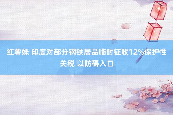 红薯妹 印度对部分钢铁居品临时征收12%保护性关税 以防碍入口